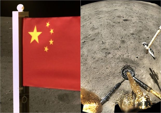 Ayın səthinə Çinin bayrağı sancıldı -