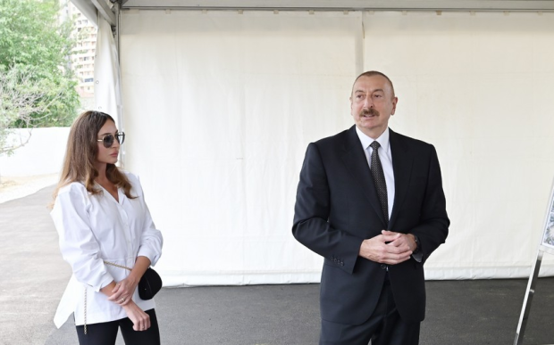 Prezident və xanımı Müslüm Maqomayevin abidəsinin açılışında
