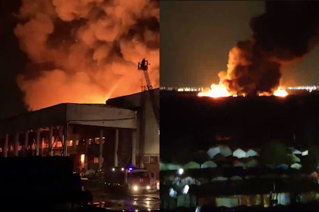 Sankt-Peterburqda anbar yanıb: 12 min kvadratmetr sahə od tutub Sankt-Peterburqda anbar yanıb: 12 min kvadratmetr sahə od tutub