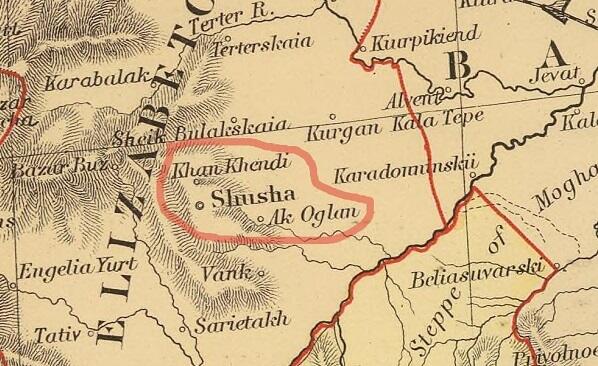 Stenfordun 1901-ci ilə aid xəritəsi: Xankəndi