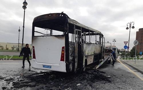 Bakıda sərnişin avtobusu