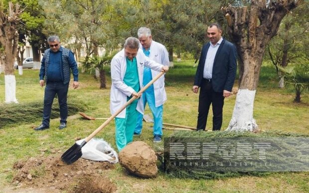 Gəncədə Heydər Əliyevin 100 illiyinə həsr olunan ağacəkmə aksiyası keçirilib Gəncədə Heydər Əliyevin 100 illiyinə həsr olunan ağacəkmə aksiyası keçirilib