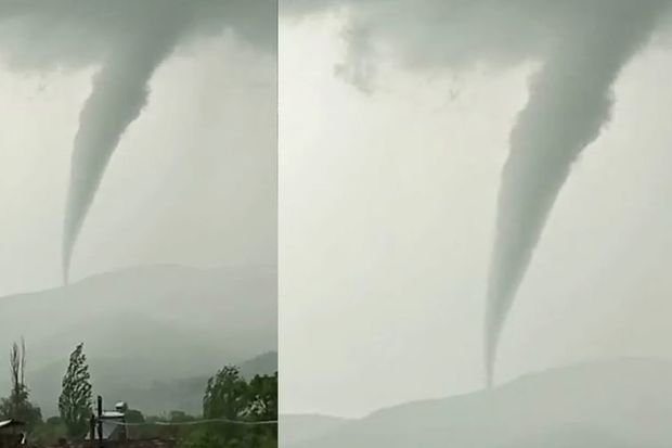 Türkiyədə meydana gələn tornado görənləri qorxutdu