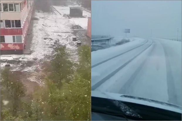 Rusiyada yağan qar sakinləri təəccübləndirdi