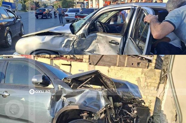 Masazırda qəza: İki avtomobil toqquşdu