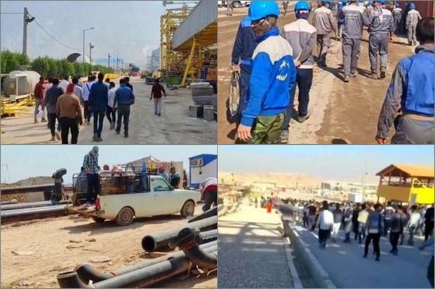 İranda neft şirkəti işçiləri etiraz əlaməti olaraq işi dayandırıblar